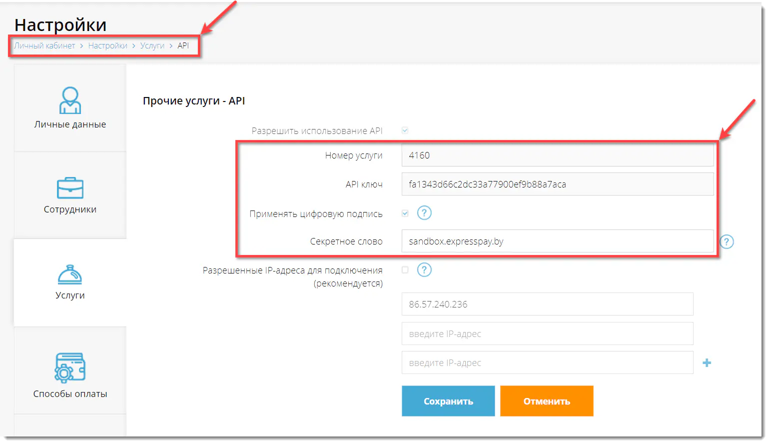 Копирование API-данных